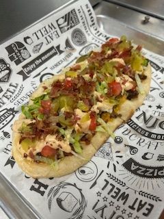 A loaded flatbread